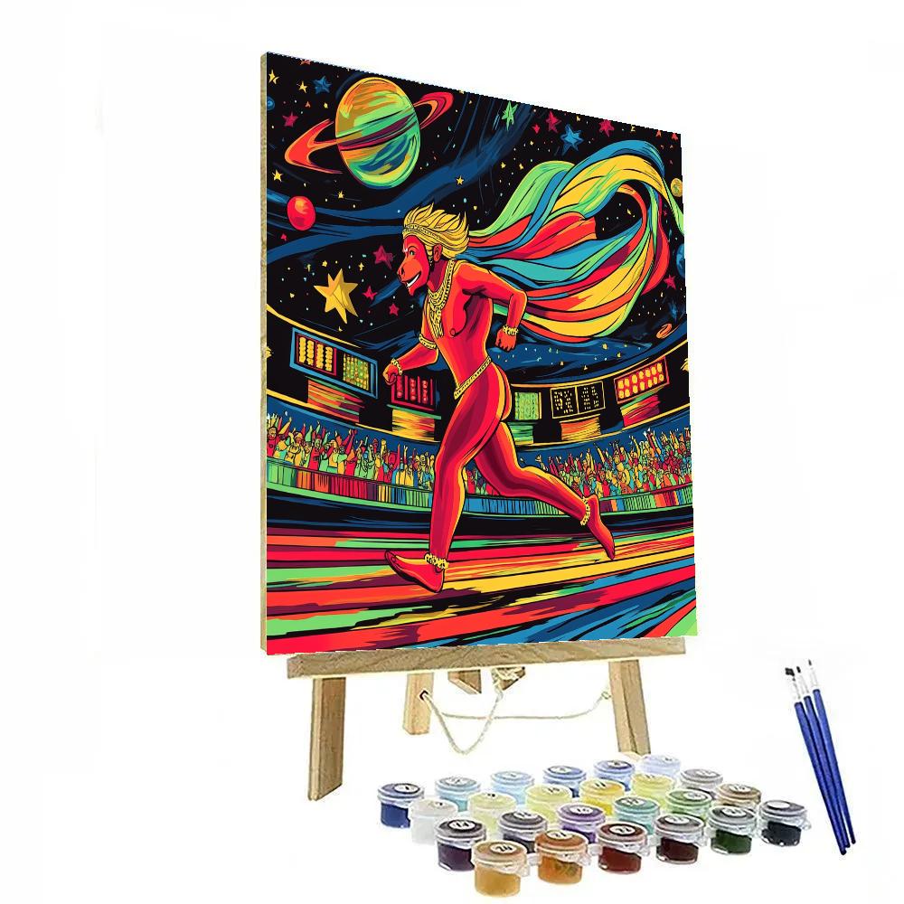 Hanuman Wind Tunnel Sprint In A Cosmic Stadium paint by number