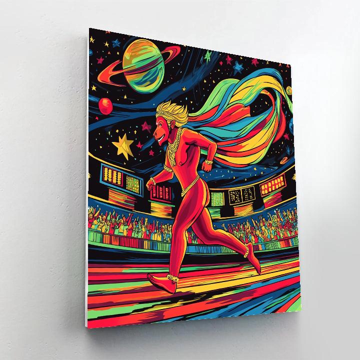 Hanuman Wind Tunnel Sprint In A Cosmic Stadium paint by number