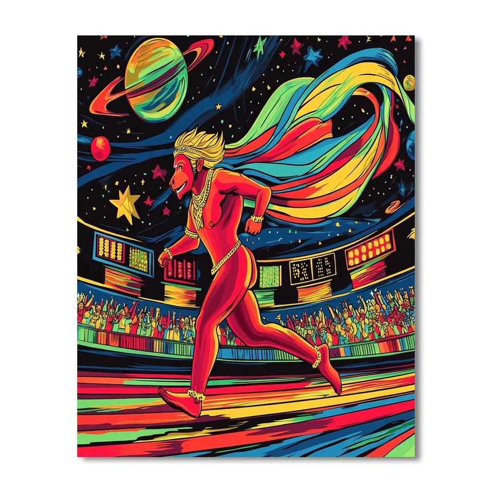 Hanuman Wind Tunnel Sprint In A Cosmic Stadium paint by number