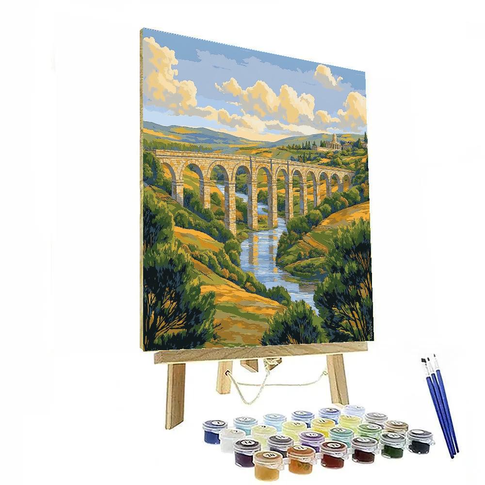 Raphael Inspired Celestial Aqueduct Valley paint by numbers