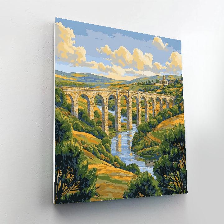 Raphael Inspired Celestial Aqueduct Valley paint by numbers