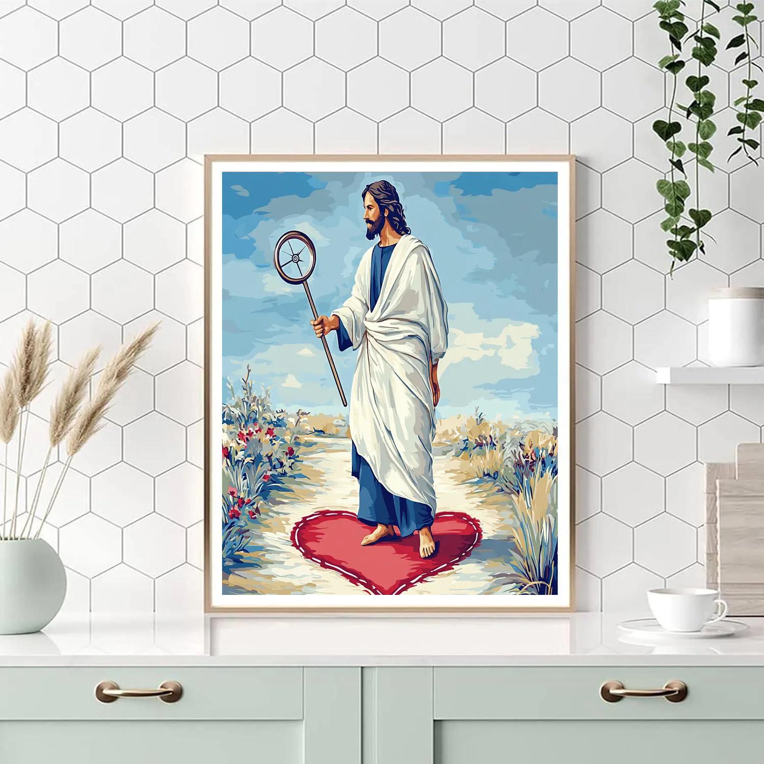 Jesus And The Compass Of Mercy Painting by numbers kit