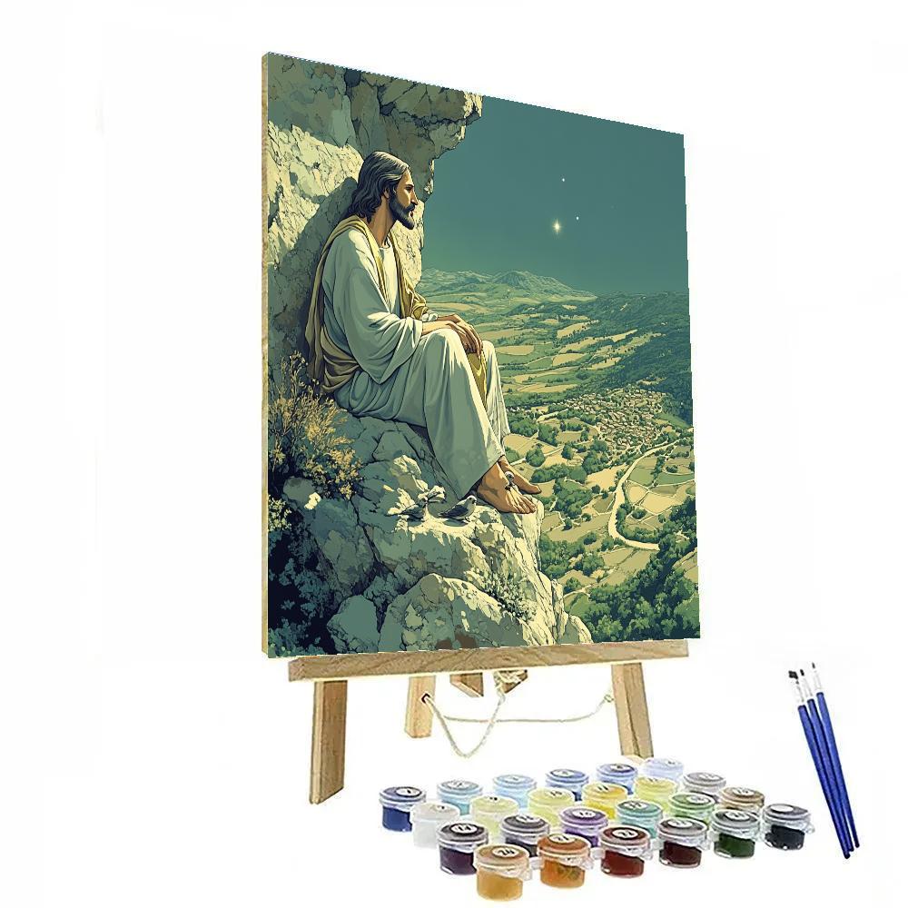 Jesus On The Mountain Of Listening Wind painting number kit