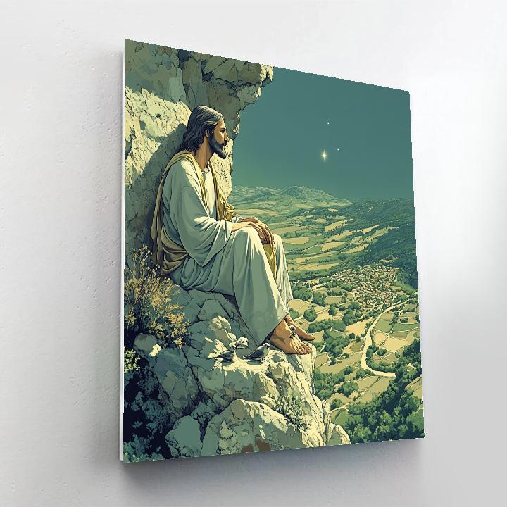 Jesus On The Mountain Of Listening Wind painting number kit