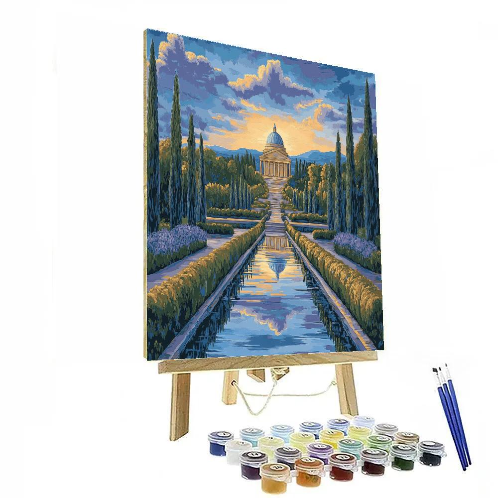 Raphael Inspired Aurora Over The Temple Gardens painting number kit
