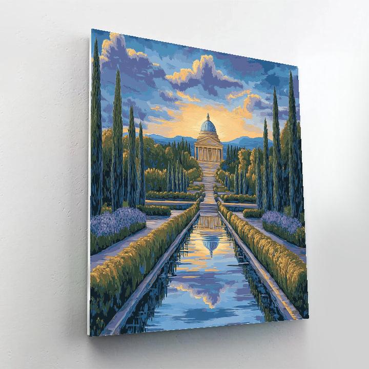 Raphael Inspired Aurora Over The Temple Gardens painting number kit