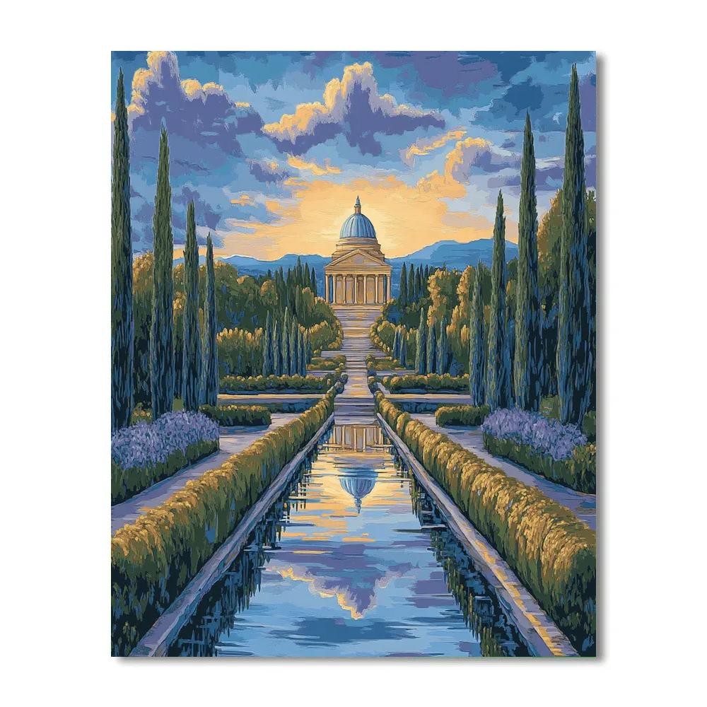 Raphael Inspired Aurora Over The Temple Gardens painting number kit