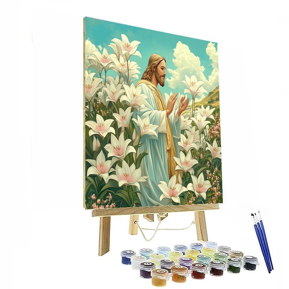 Jesus And The Lily Field Benediction Numbered painting kits