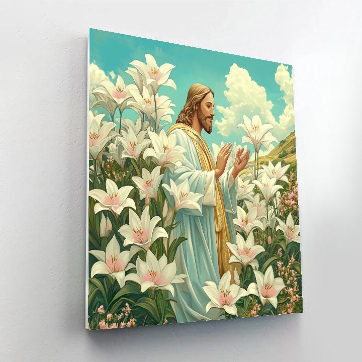 Jesus And The Lily Field Benediction Numbered painting kits