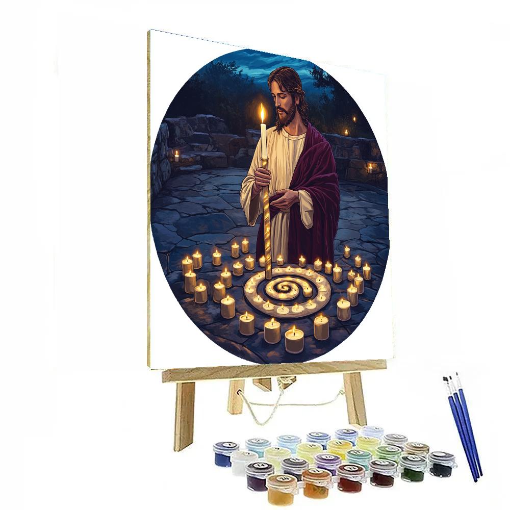 Jesus Candlelight Vigil Of The Heart Paint by numbers art