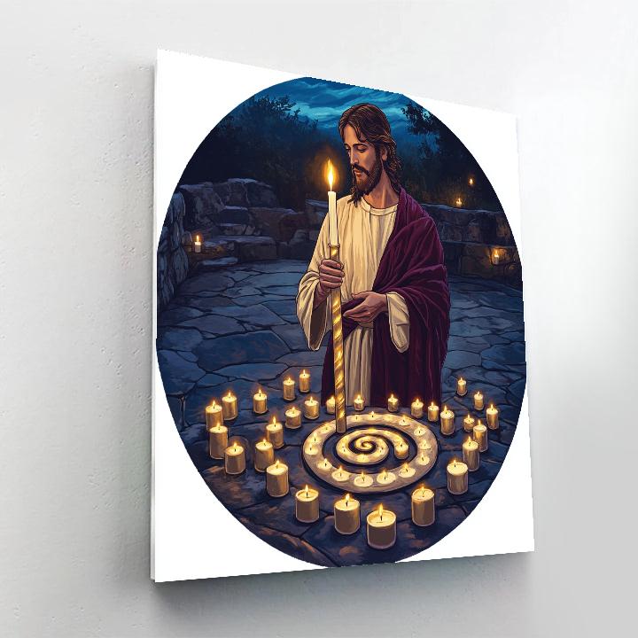 Jesus Candlelight Vigil Of The Heart Paint by numbers art