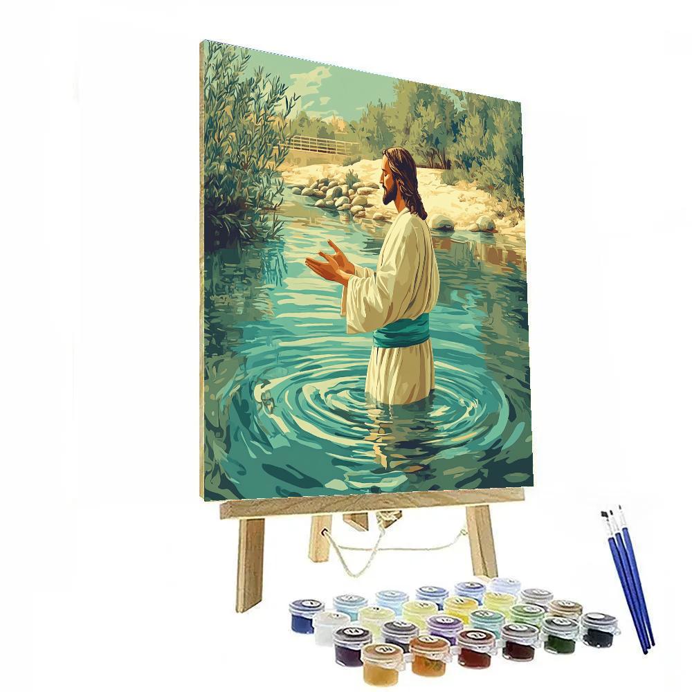 Jesus In The River Of Open Hands Number painting