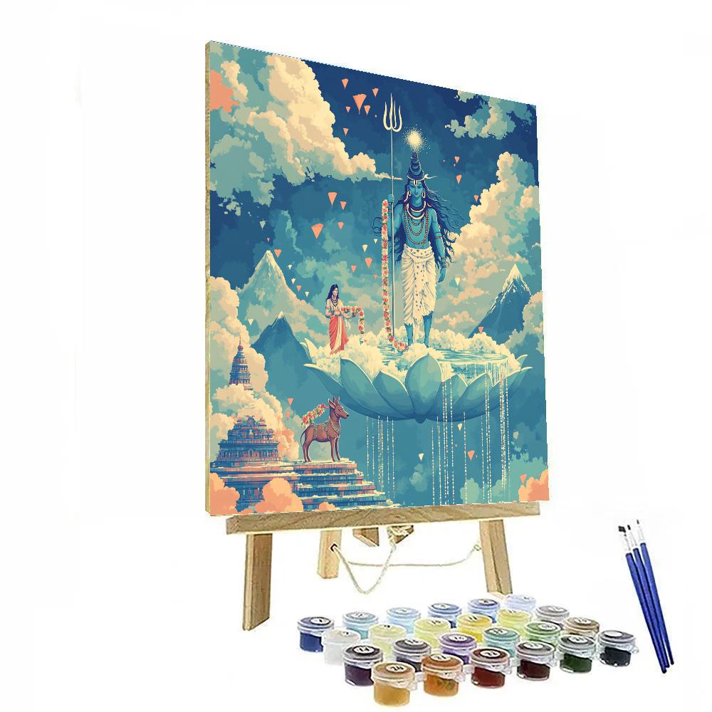 Shiva Sky Lotus Procession Paint by numbers art