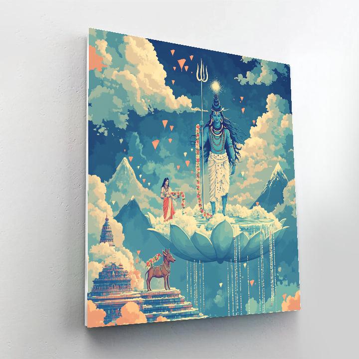 Shiva Sky Lotus Procession Paint by numbers art