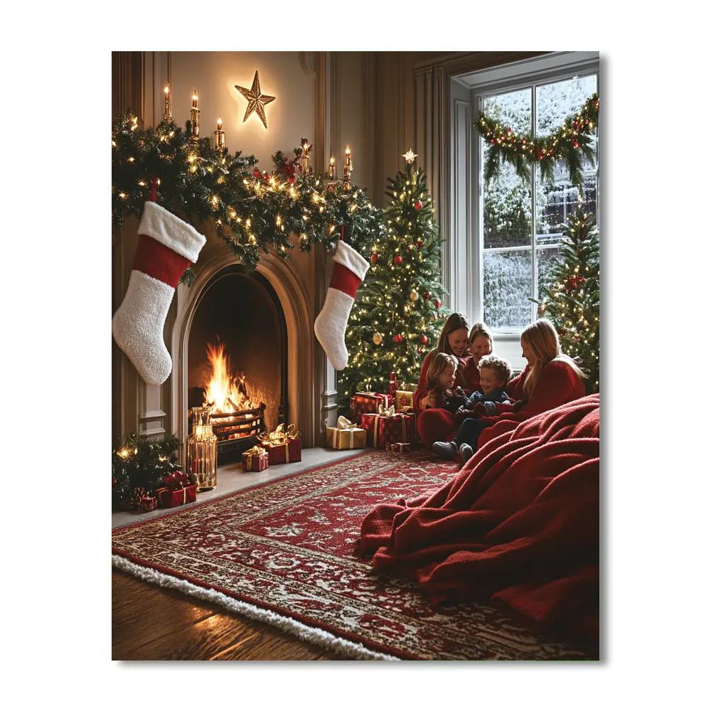 Holly Hearth Gathering DIY paint by numbers