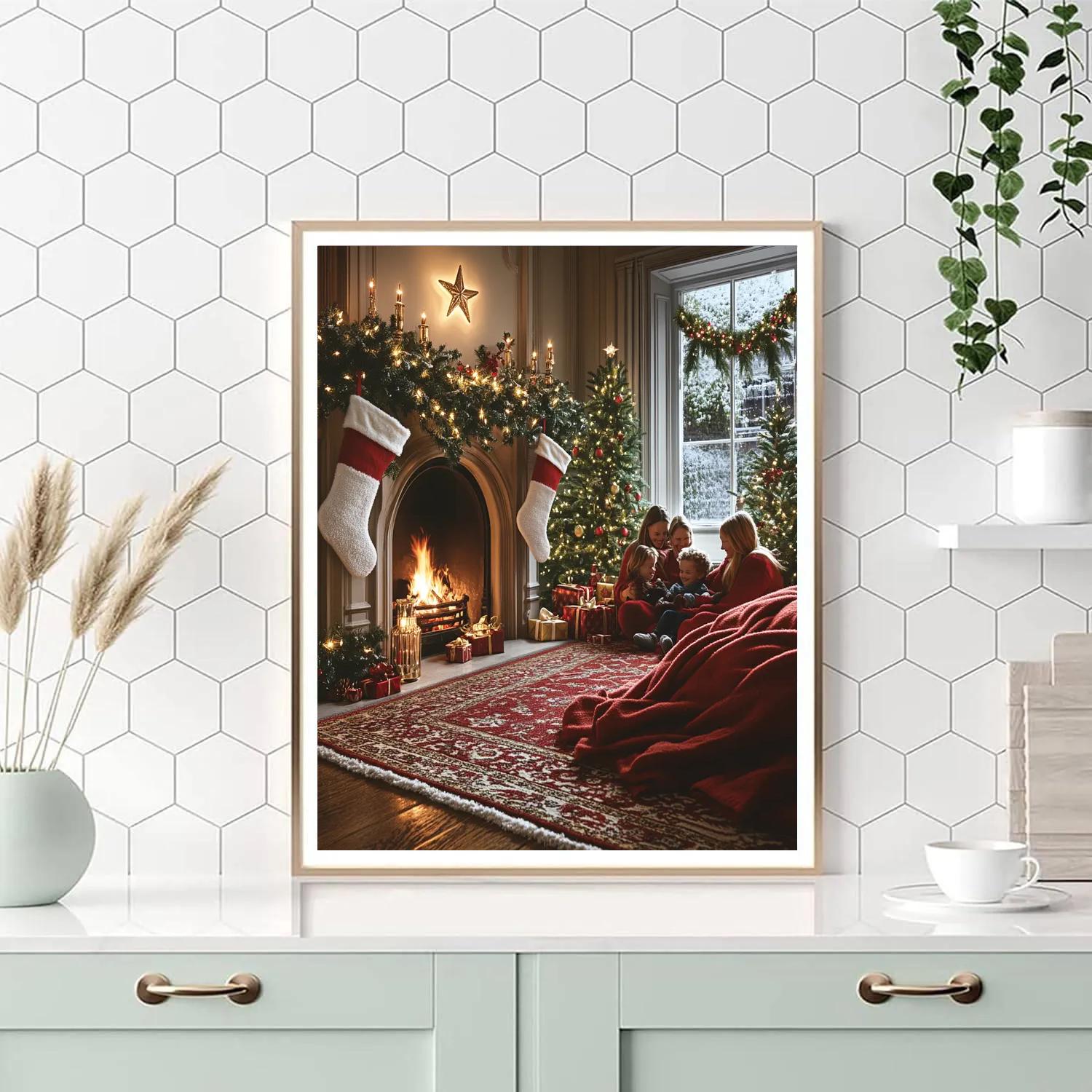 Holly Hearth Gathering DIY paint by numbers