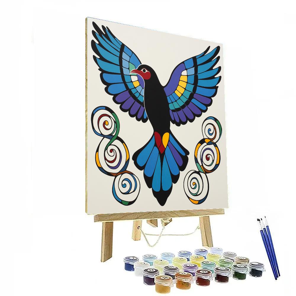 Norval Morrisseau Inspired Thunderbird Over The Four Sacred Winds Numbered painting kits