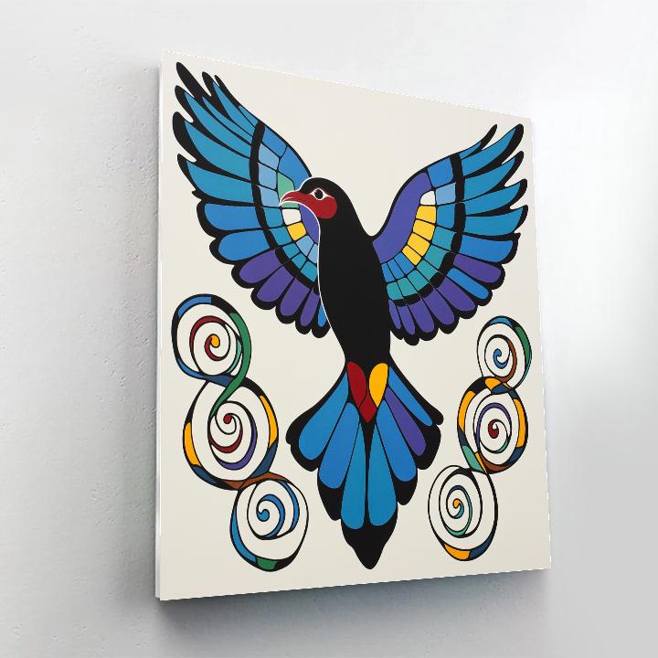 Norval Morrisseau Inspired Thunderbird Over The Four Sacred Winds Numbered painting kits