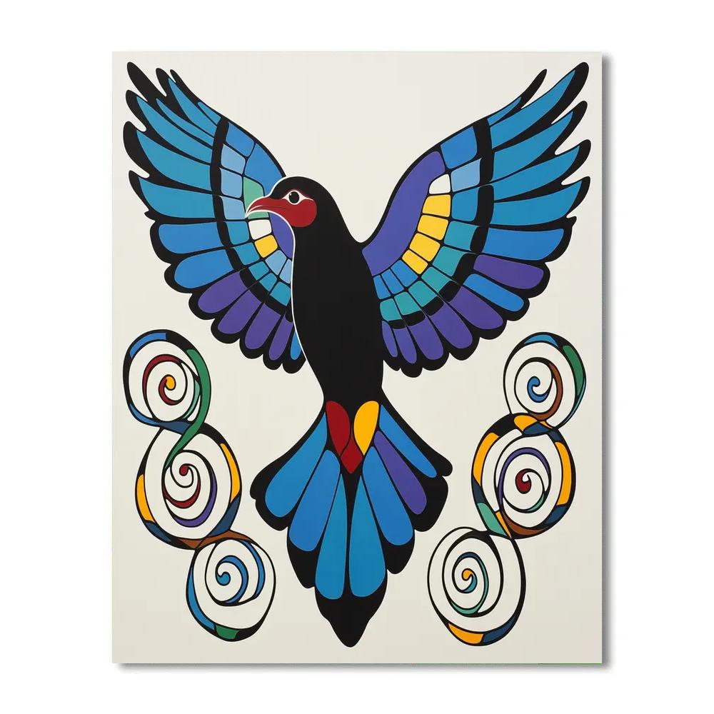 Norval Morrisseau Inspired Thunderbird Over The Four Sacred Winds Numbered painting kits
