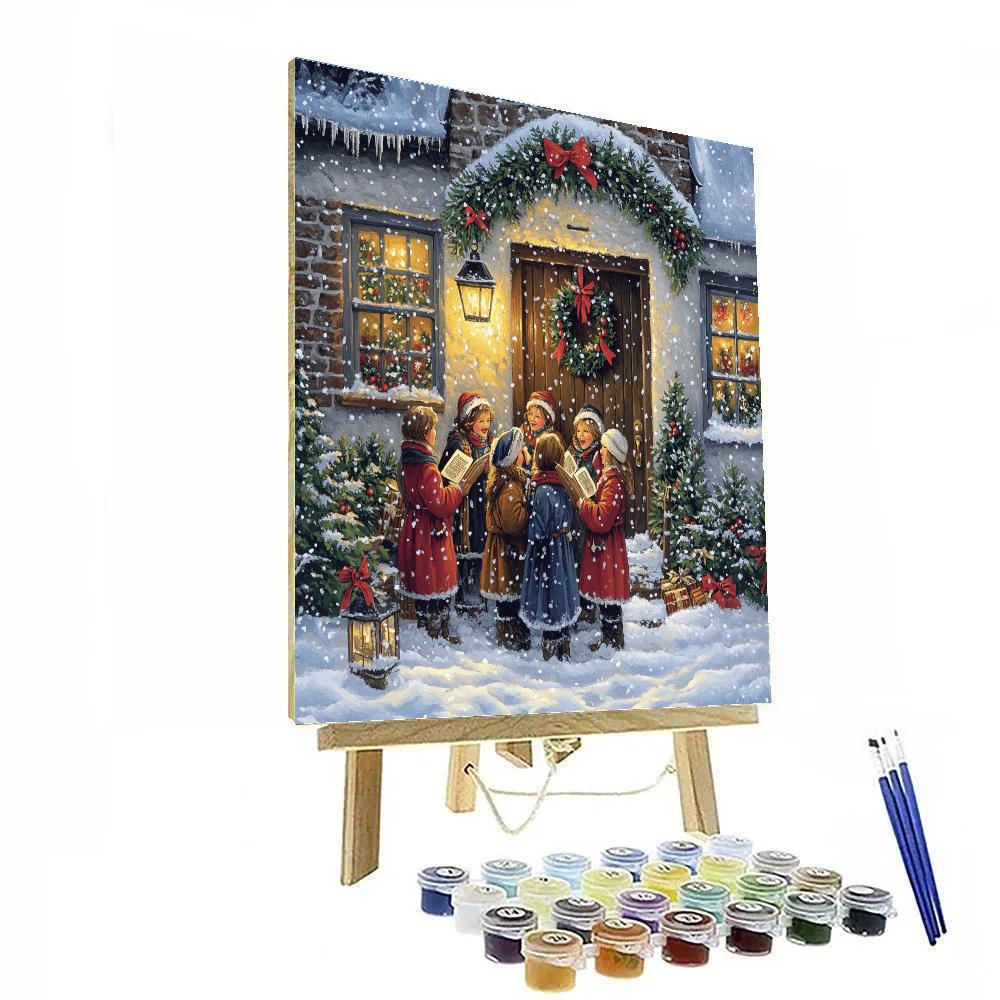 Lantern Snowfall Carol Number painting