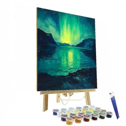 Edgar Degas Inspired Aurora Over Quiet Fjord paint by number