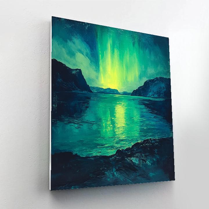 Edgar Degas Inspired Aurora Over Quiet Fjord paint by number