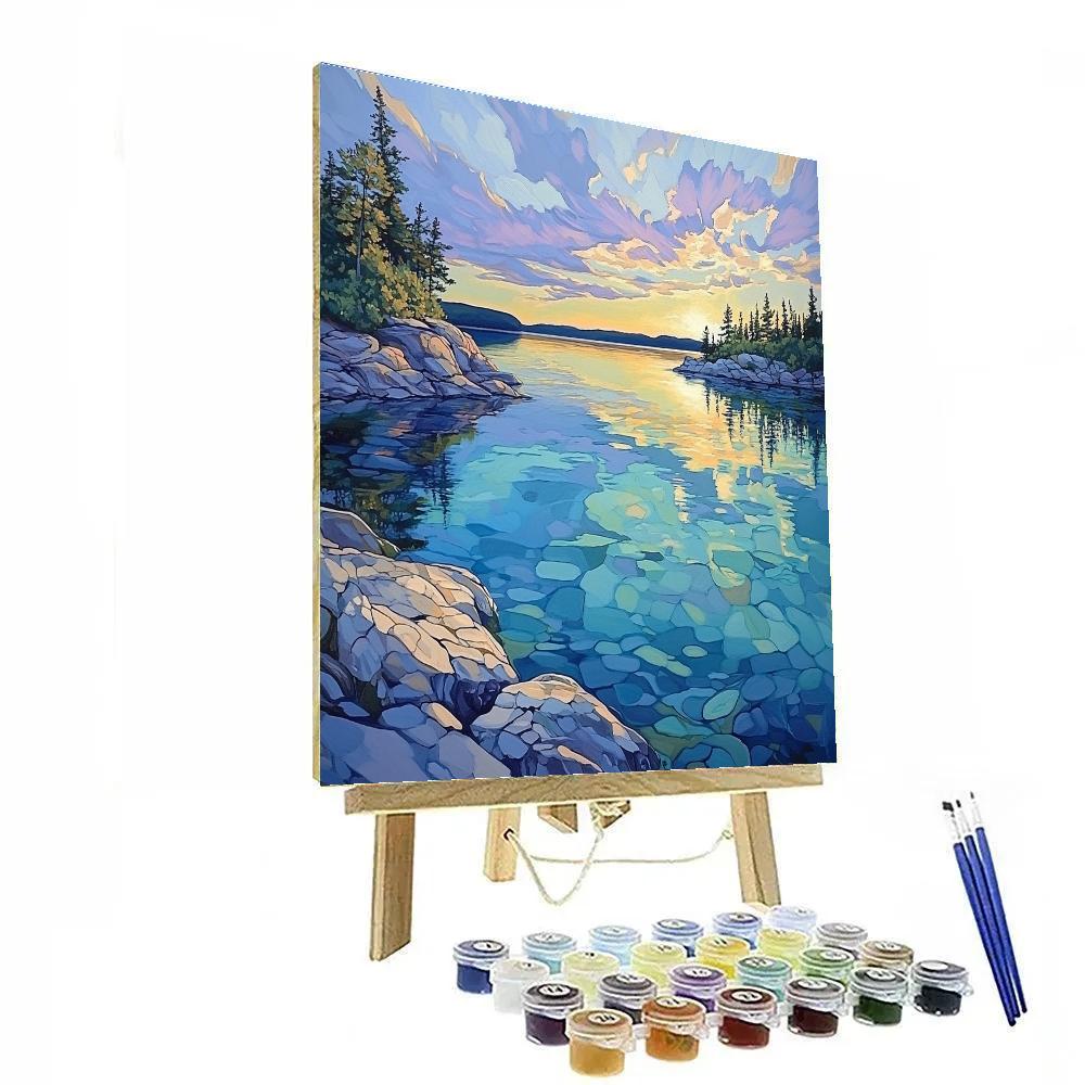Franklin Carmichael Inspired Opal Lake And Granite Crescents Paint by numbers kits