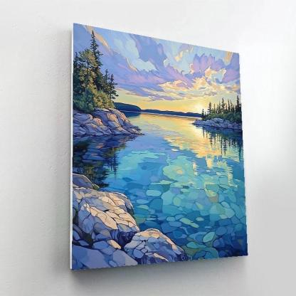 Franklin Carmichael Inspired Opal Lake And Granite Crescents Paint by numbers kits