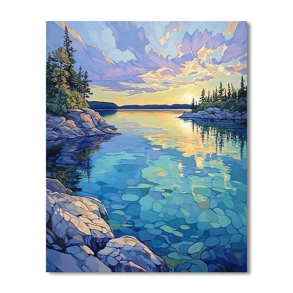 Franklin Carmichael Inspired Opal Lake And Granite Crescents Paint by numbers kits
