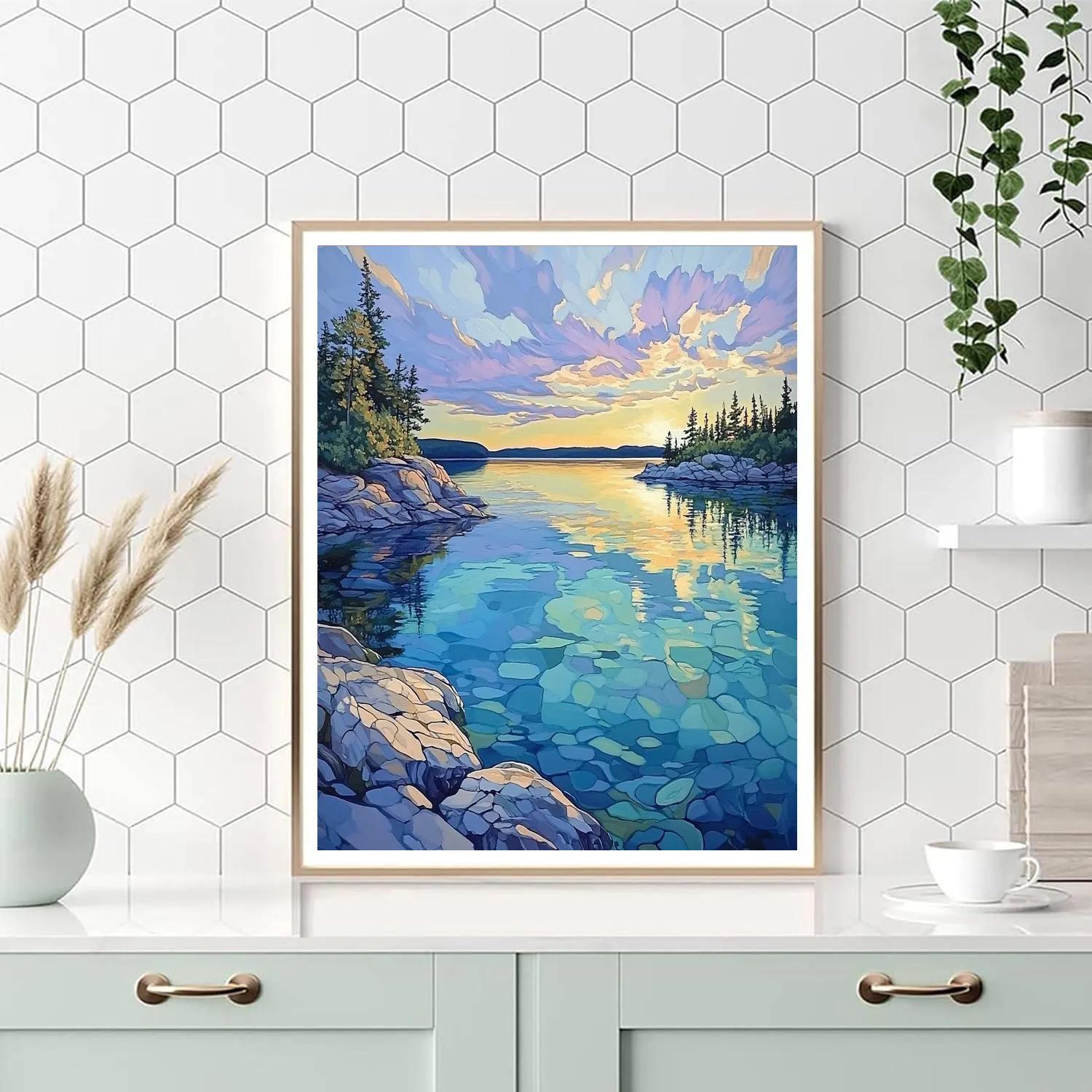 Franklin Carmichael Inspired Opal Lake And Granite Crescents Paint by numbers kits