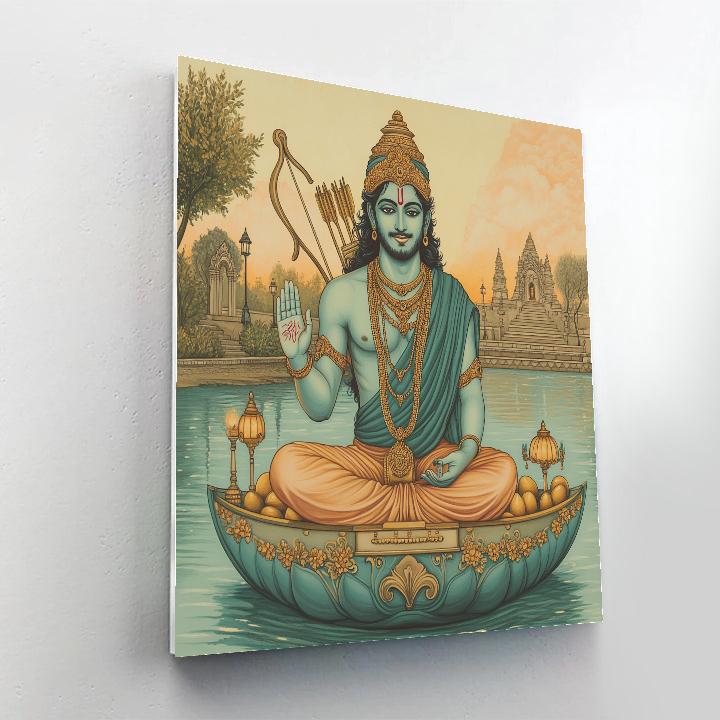 Rama Crowned River Pilgrimage painting number kit