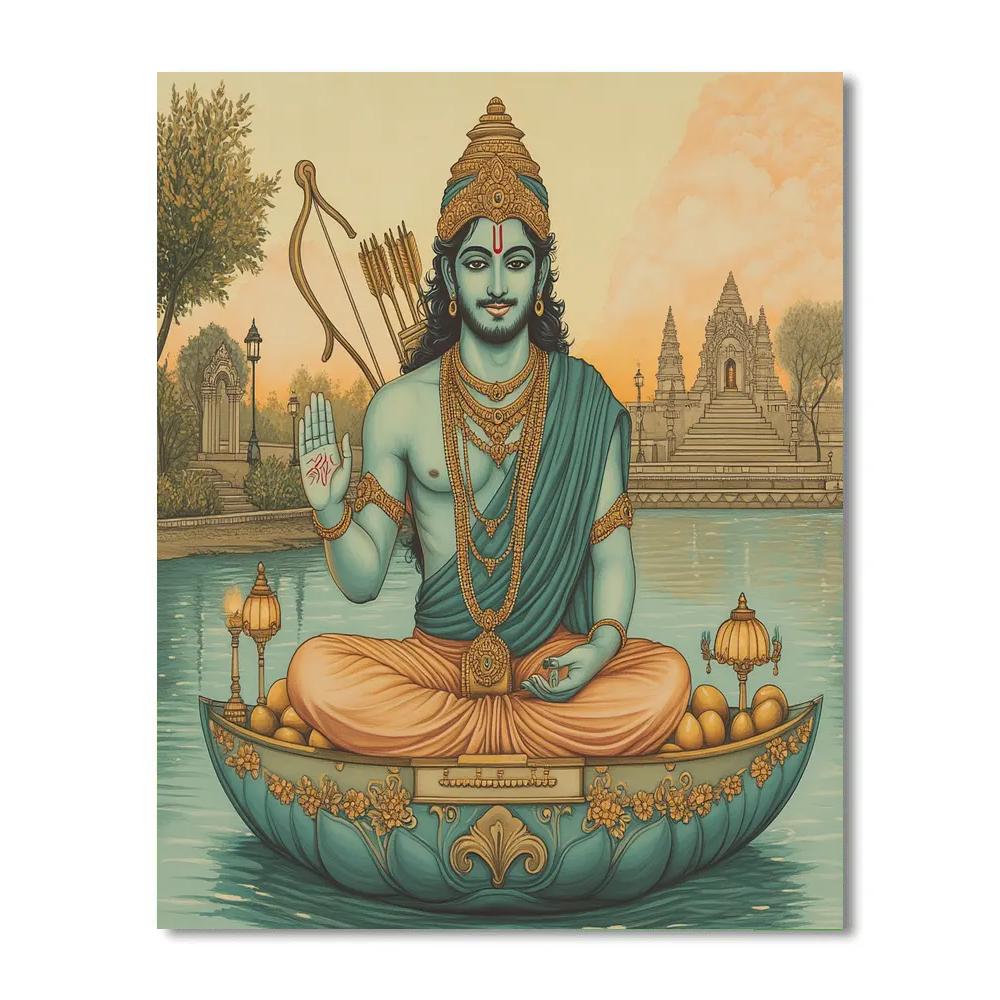 Rama Crowned River Pilgrimage painting number kit