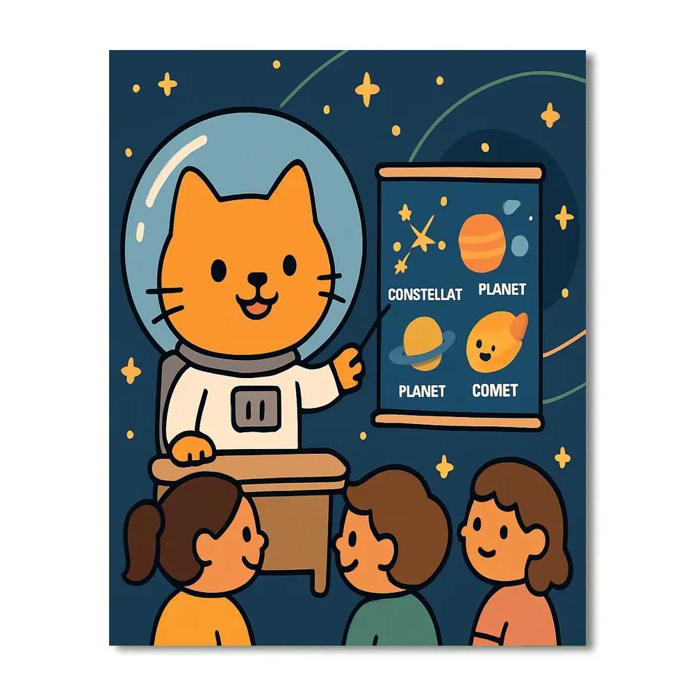 Comet Classroom With The Cosmic Cat paint by color