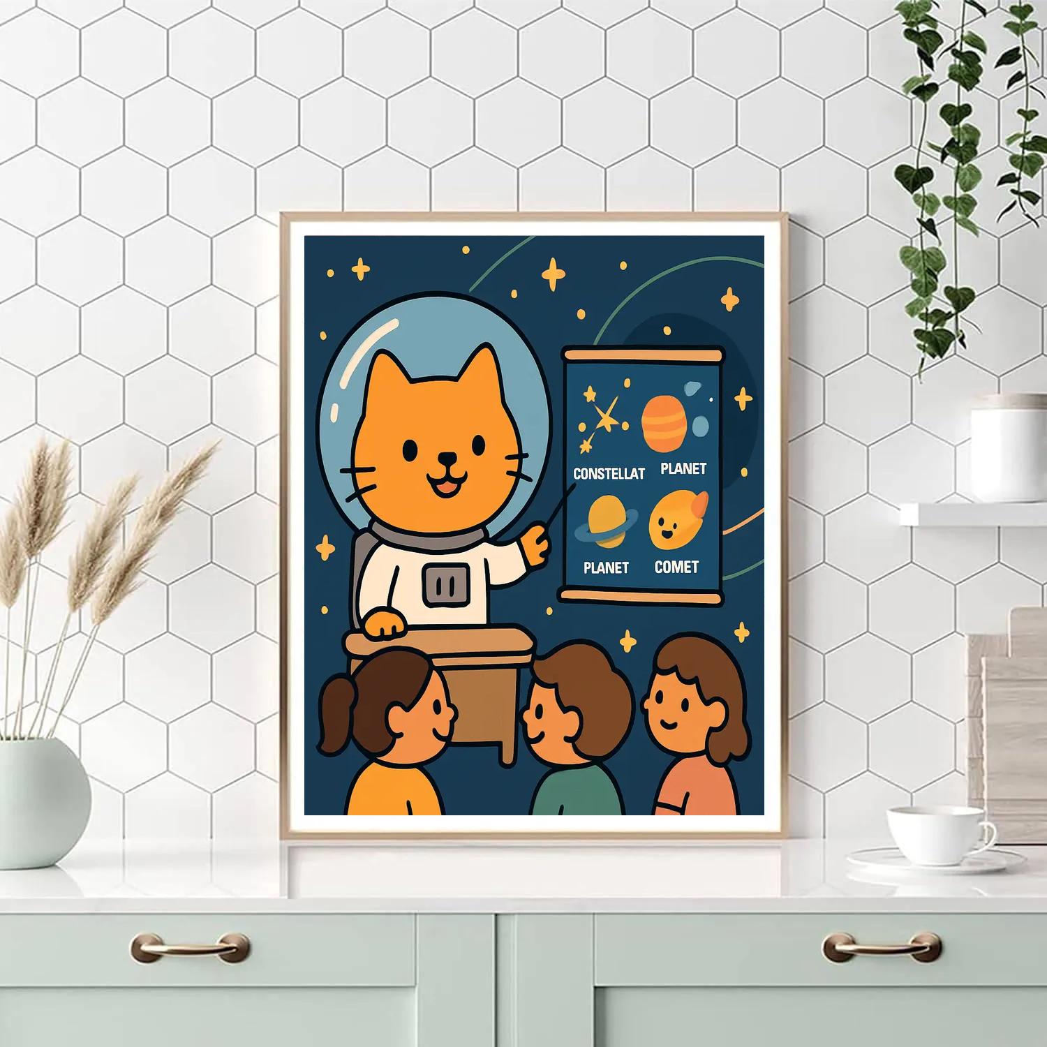 Comet Classroom With The Cosmic Cat paint by color