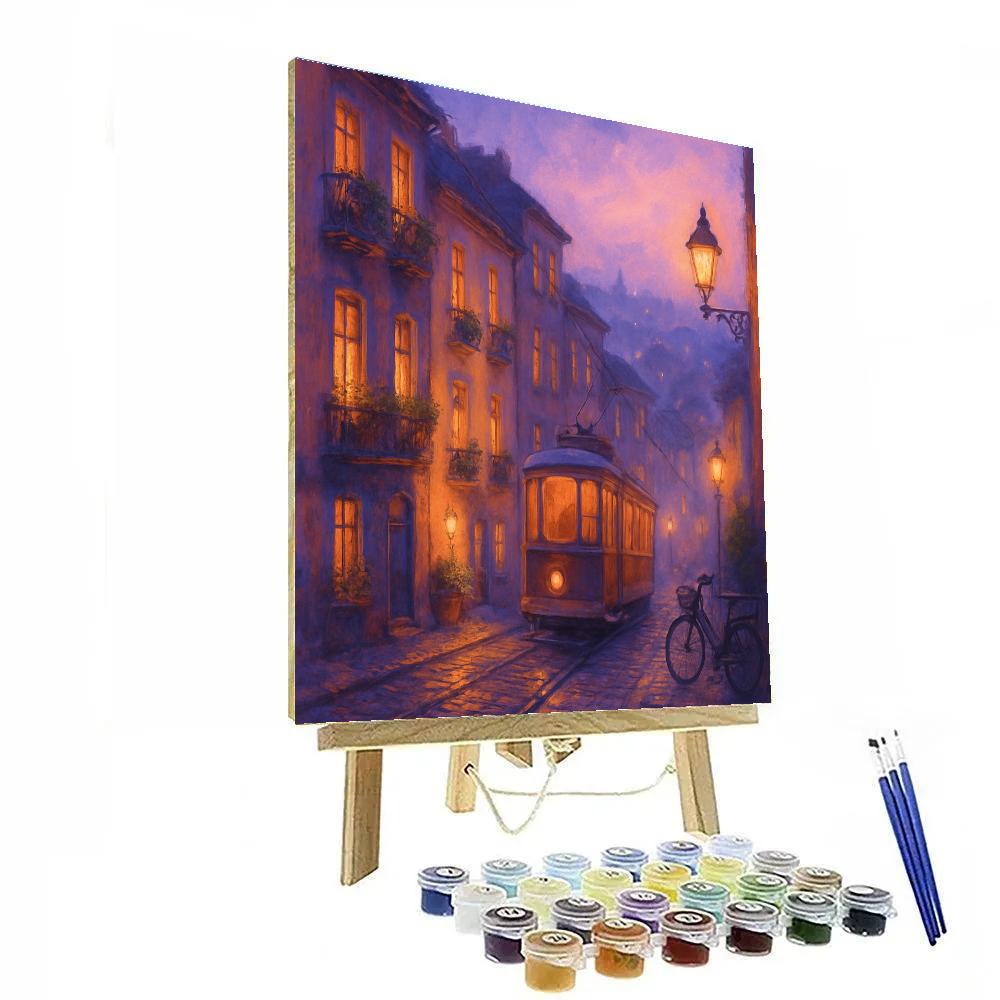 Lavender Dusk Over The Hillside Tram Street Numbered painting kits