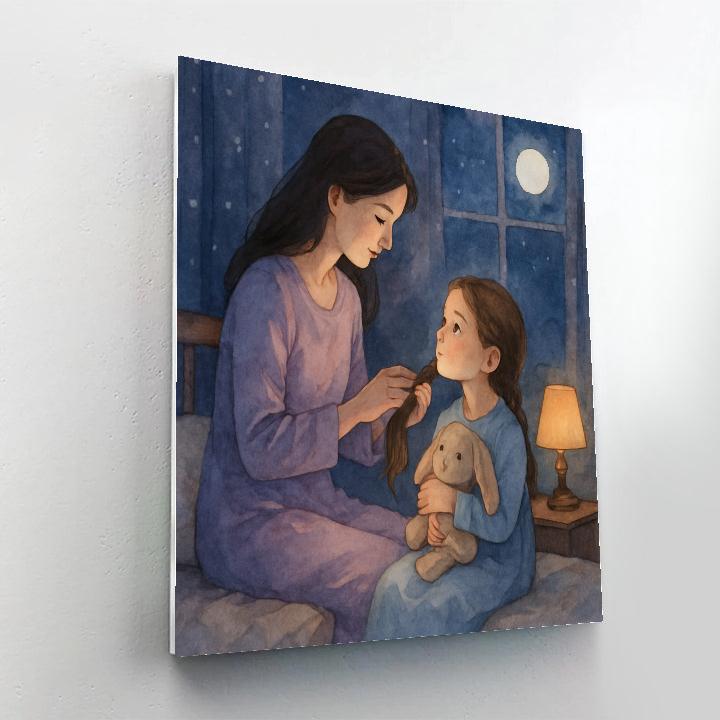Starlit Braids And Bedtime Promises paint by number