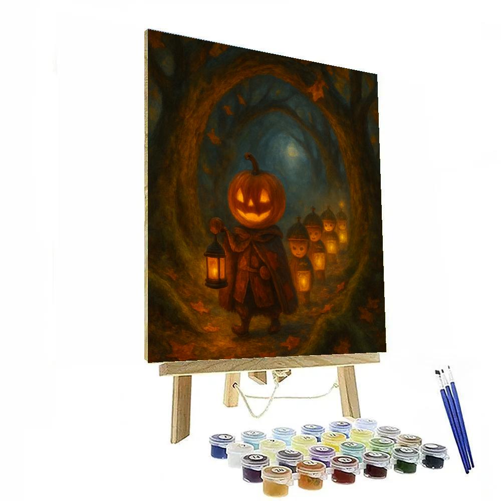 Lantern Parade Of The Acorn Spirits Painting by numbers kit