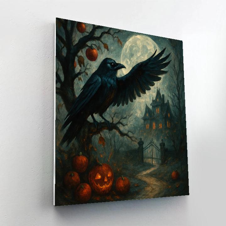Raven Orchard At The Glass Moon Rise paint by numbers