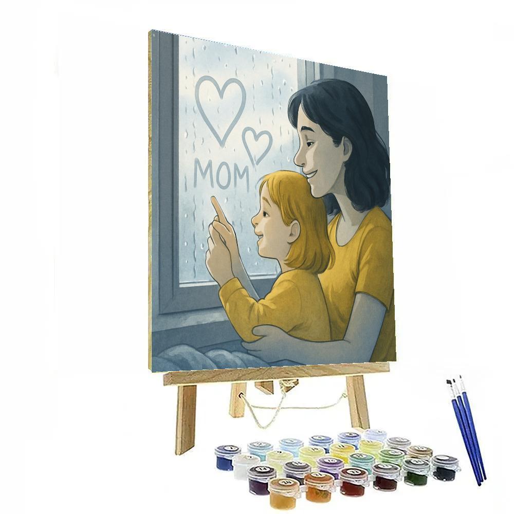 Rainy Day Window Art With Mom Paint by numbers kits