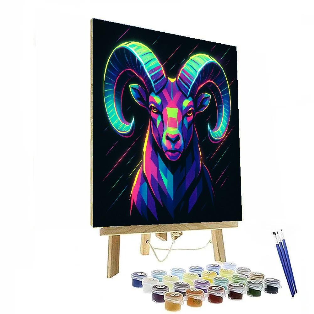 Neon Tempest Ram paint by number