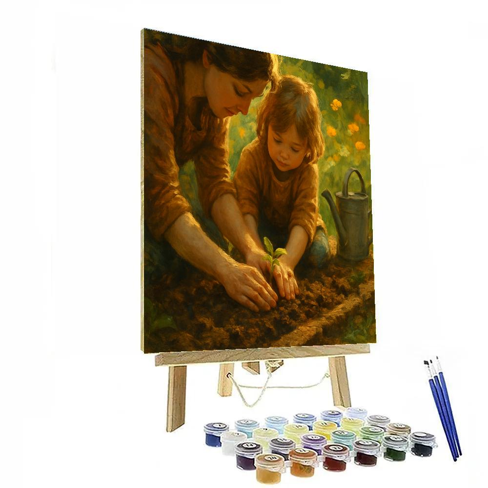 Garden Seedling Lesson Hand Over Hand painting number kit