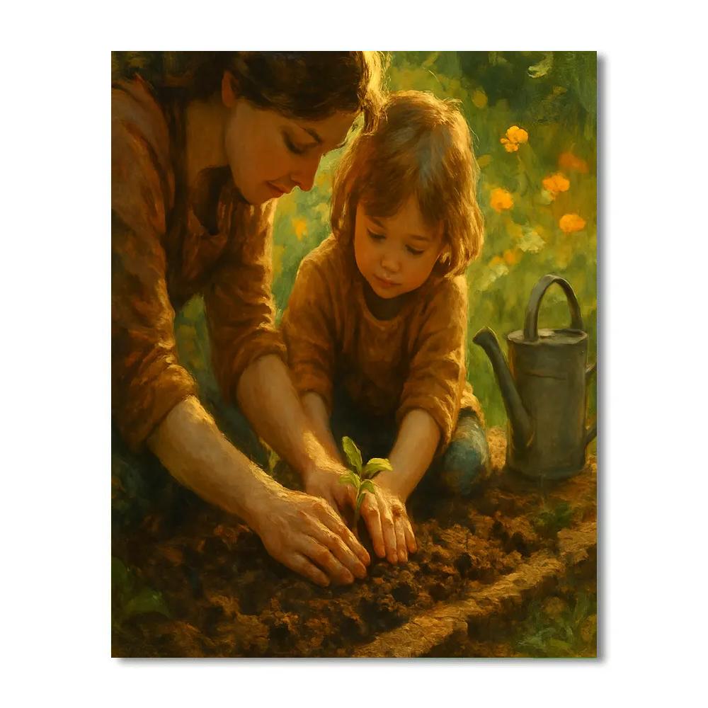 Garden Seedling Lesson Hand Over Hand painting number kit