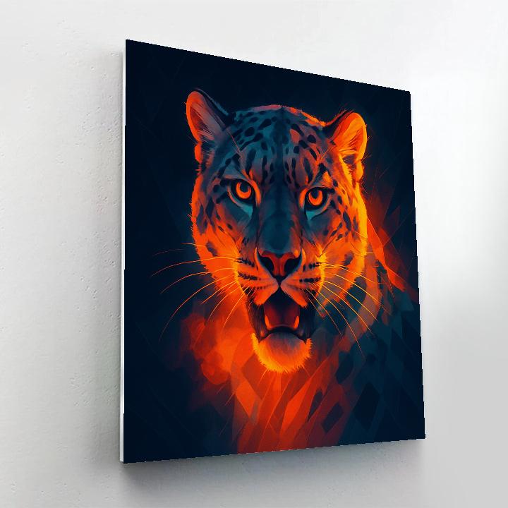 Solar Flare Snow Leopard paint by number