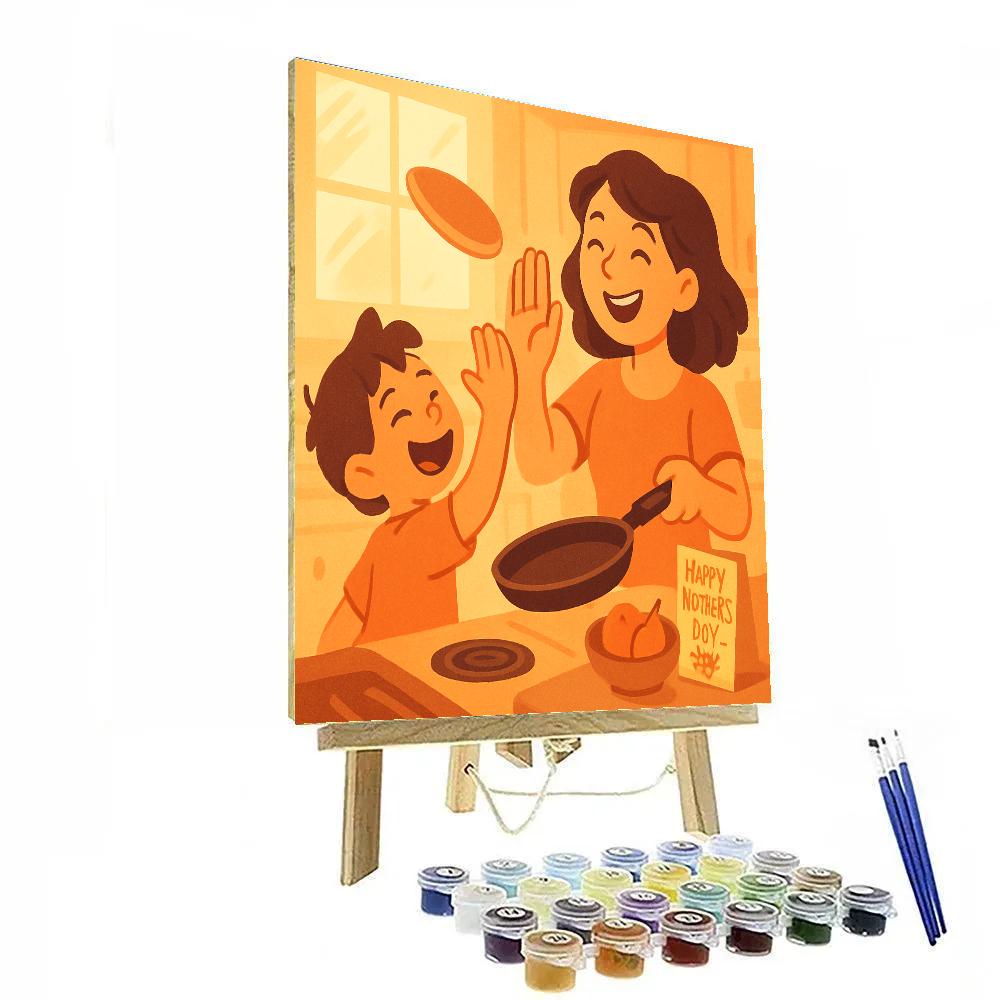 Pancake Flip High Five Morning painting number kit