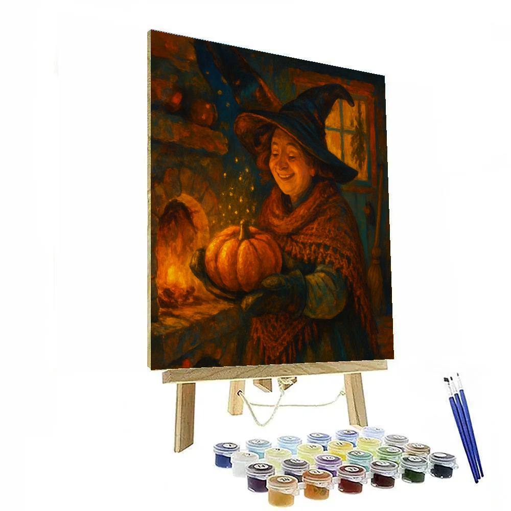 The Cozy Witch Cottage Bread Bake Number painting