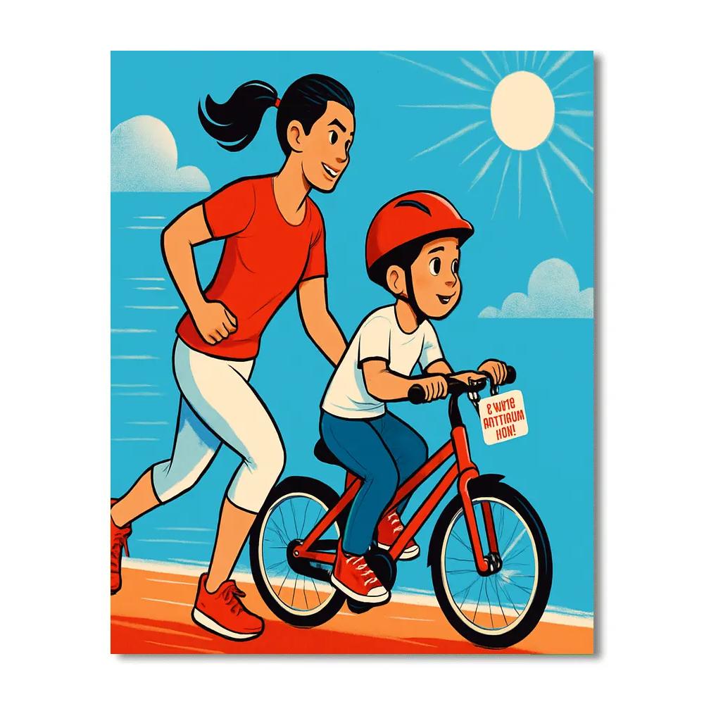 The First Bike Ride Steadying Hands paint by number