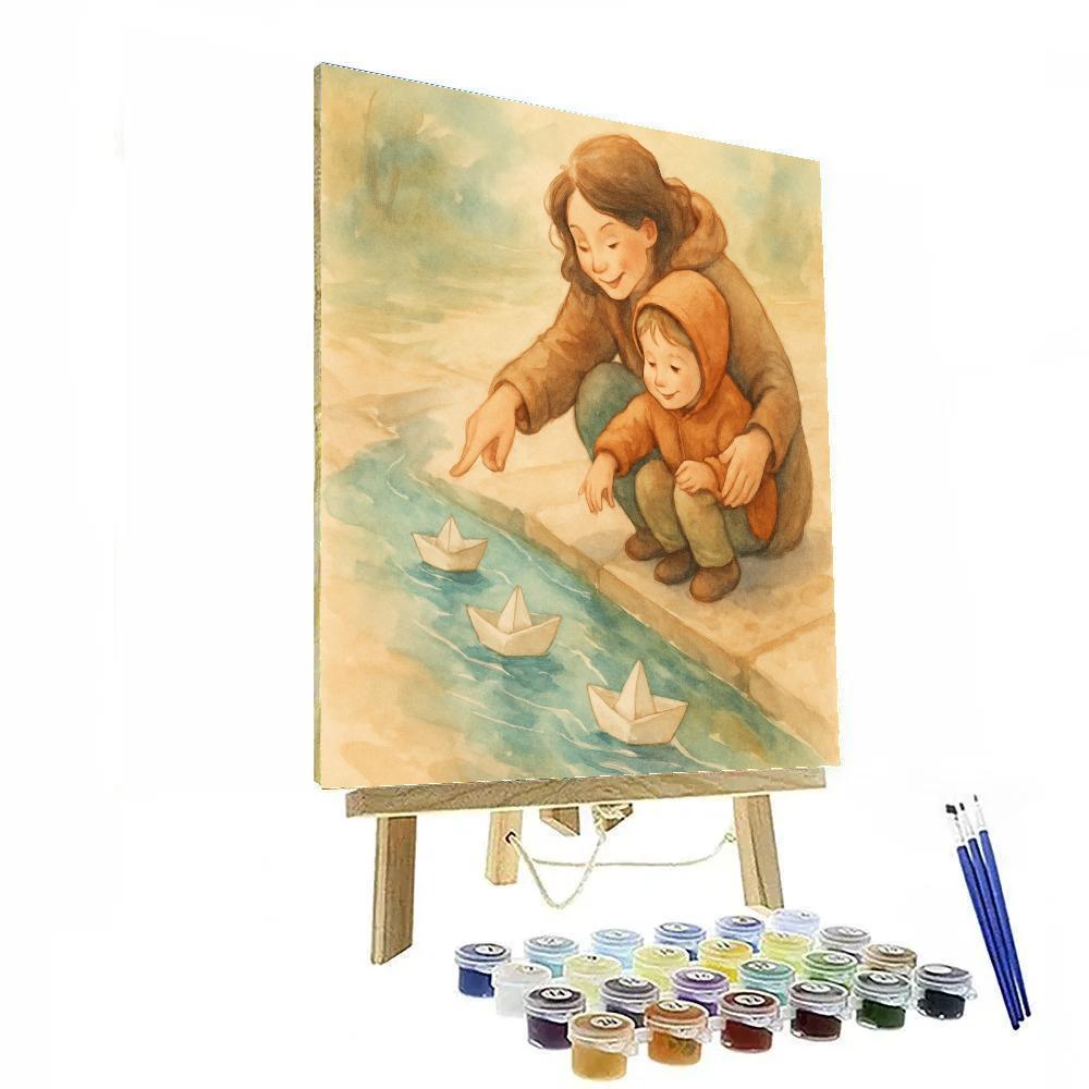 Paper Boat Fleet After The Storm paint by numbers