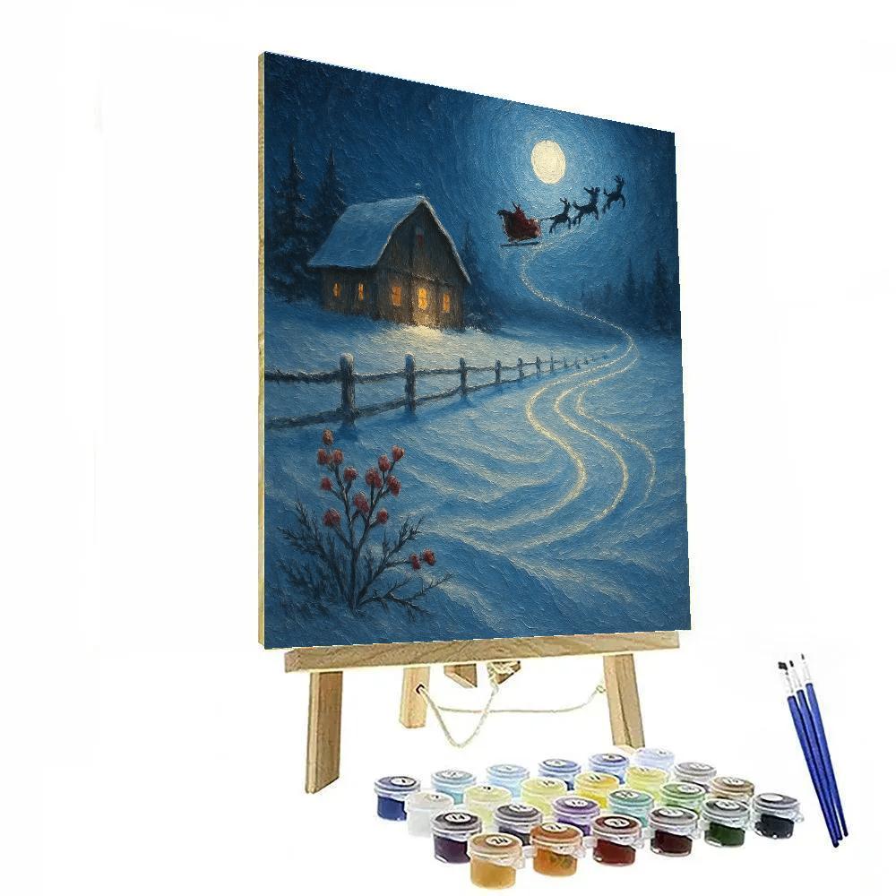 Sleigh Tracks Across Silent Meadow Numbered painting kits