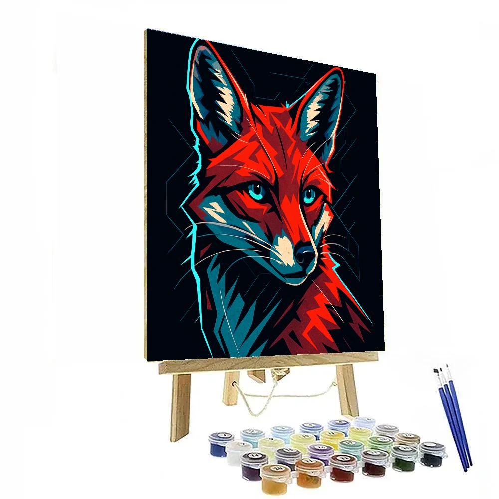 Crimson Circuit Fox painting number kit