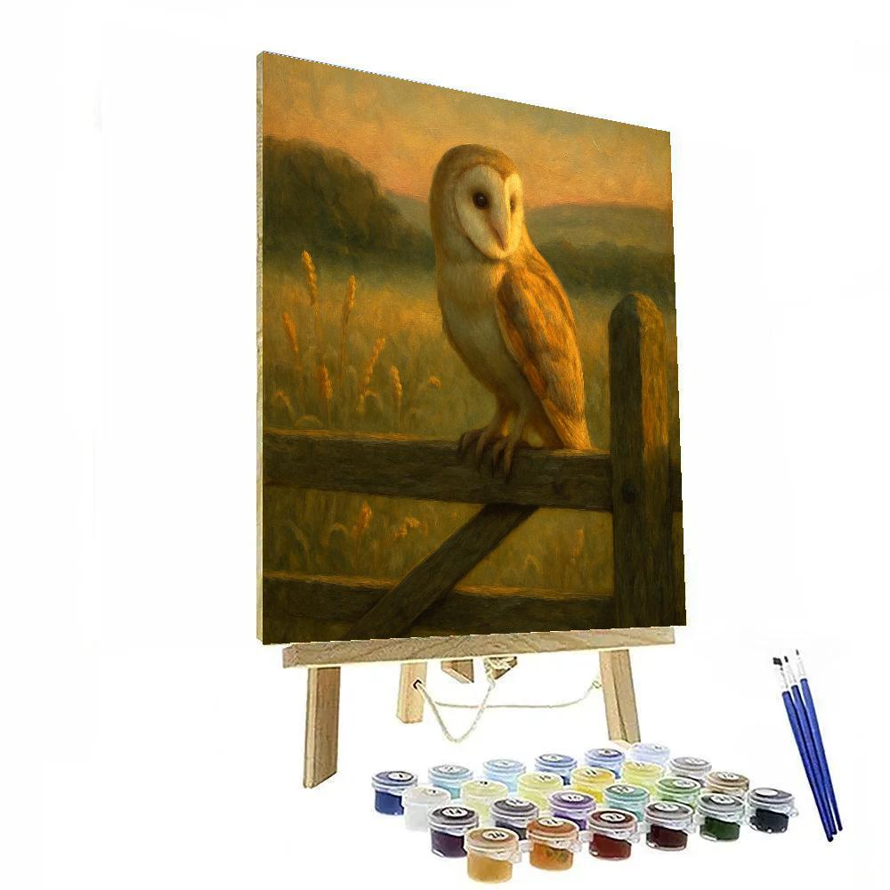 Barn Owl Quiet Watch In The Meadow Gate Paint by numbers art